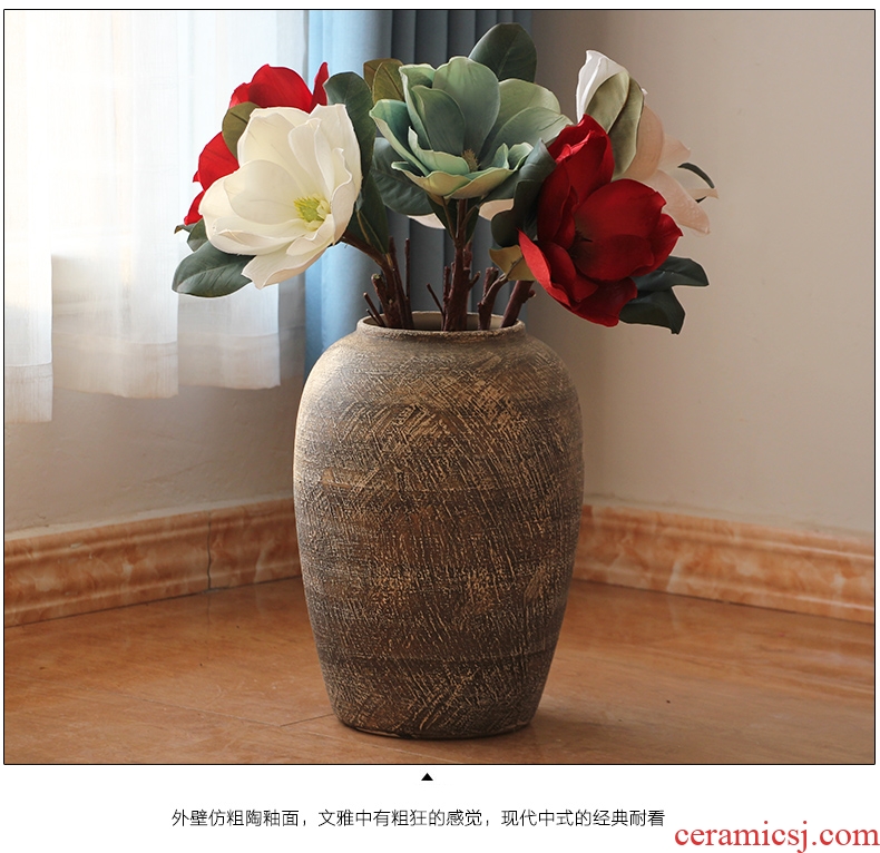 Jingdezhen do old vintage landing crude dry flower flower implement some ceramic jar jar earthenware vase do old big flowerpot soft