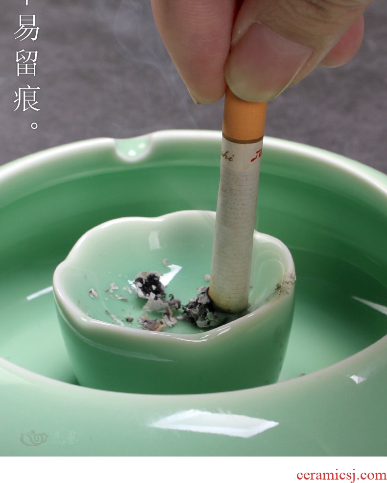 Jade art longquan celadon ceramic ashtray car ashtrays creative personality large-sized rust glaze ashtray restoring ancient ways