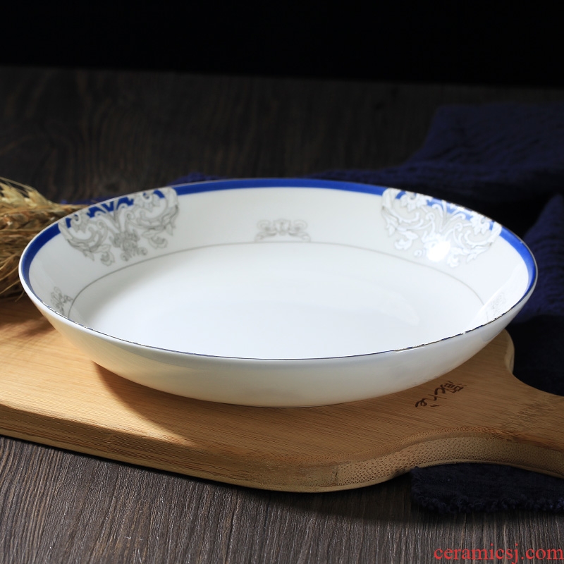 Dishes household utensils jingdezhen ceramic bowl Chinese style rainbow noodle bowl dish soup bowl dish pan spoon supporting free collocation