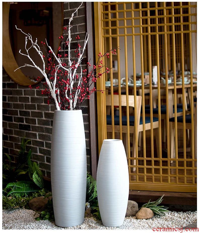 European style of large white jingdezhen ceramic vases, contemporary and contracted sitting room adornment dry flower art flower arranging furnishing articles