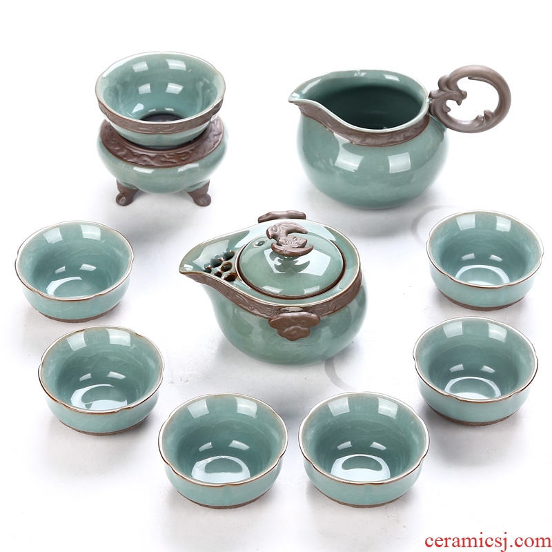 Bin's brother open piece of porcelain kiln ceramic kung fu tea set gift boxes of a complete set of household teapot teacup gifts