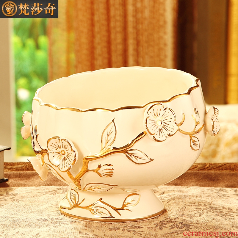 Vatican Sally's luxury home sitting room tea table desktop bin European ceramic bowl of small rubbish skin receive barrels