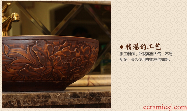 Spring rain on restoring ancient ways of jingdezhen ceramics basin of sculpture art lavabo archaize toilet basin is the basin that wash a face