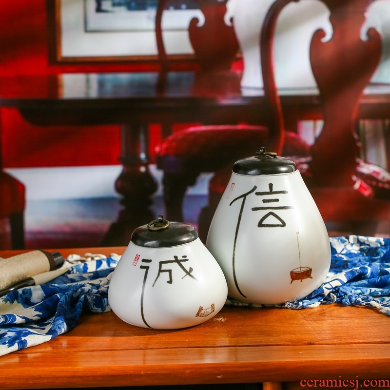 Modern new Chinese zen vase jingdezhen ceramic creative home decoration desktop small place flower vase