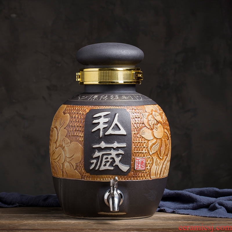 Jar ceramic household of Chinese style restoring ancient ways bubble it hip wine bottle wine jingdezhen earthenware liquor