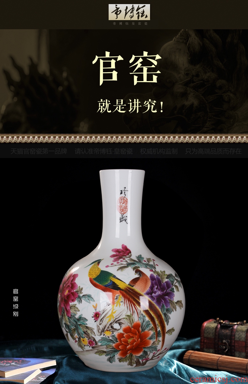 Jingdezhen ceramics powder enamel kam tong prosperous celestial vase hand-painted vases sitting room home handicraft furnishing articles