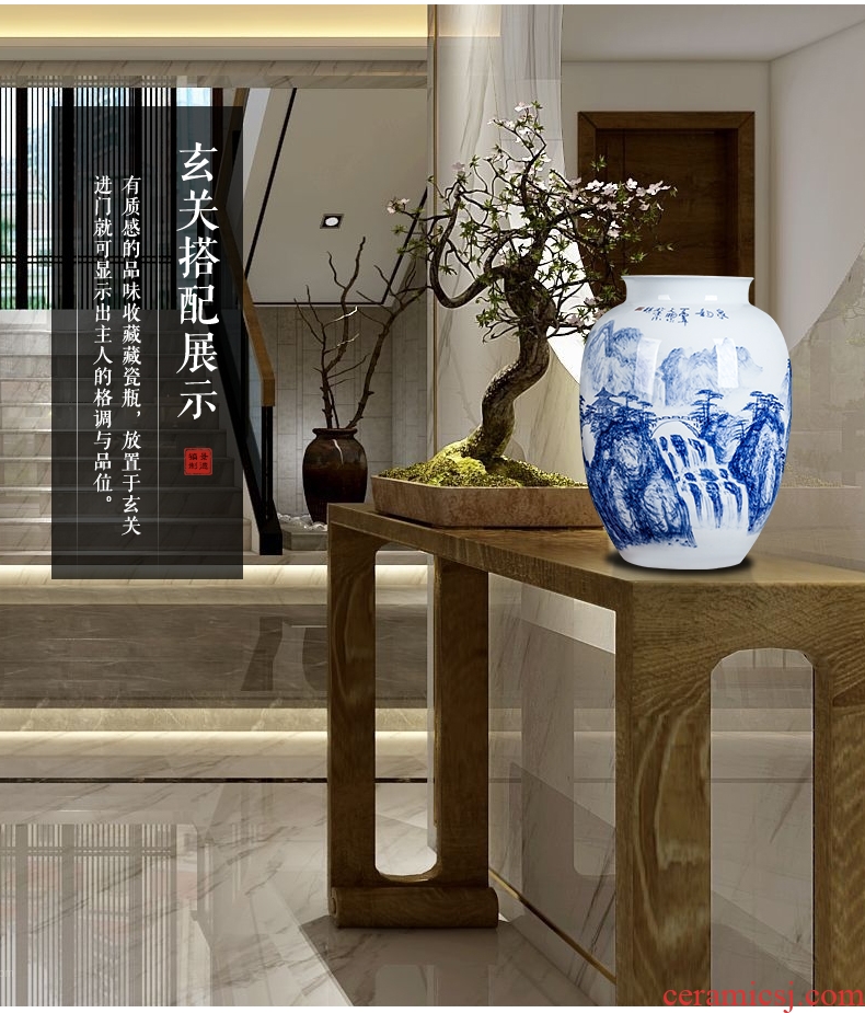 Jingdezhen blue and white ceramics hand-painted vases, flower arranging the sitting room porch ark adornment of Chinese style household furnishing articles