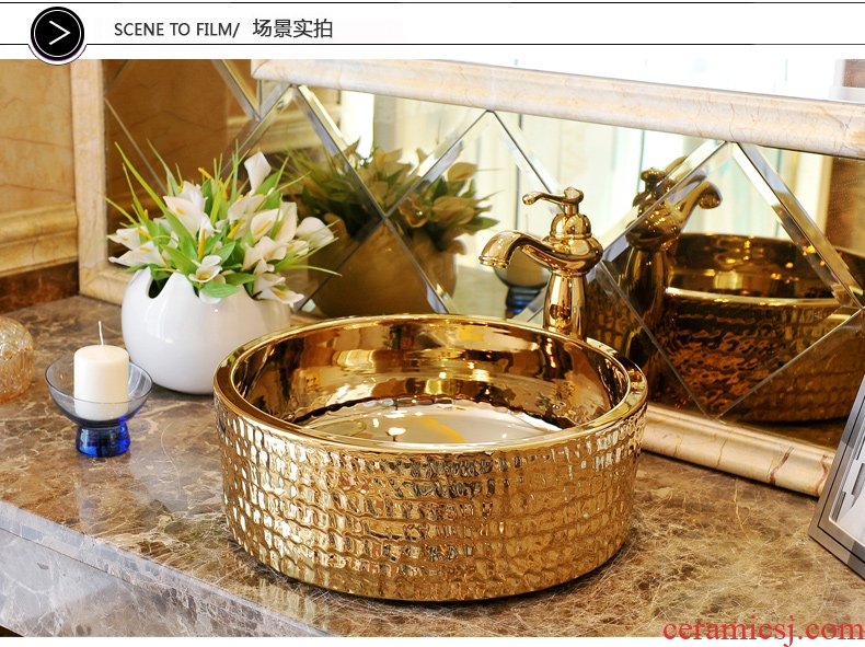 Package mail european-style jingdezhen art basin lavatory sink the stage basin & ndash; Straight mouth closed