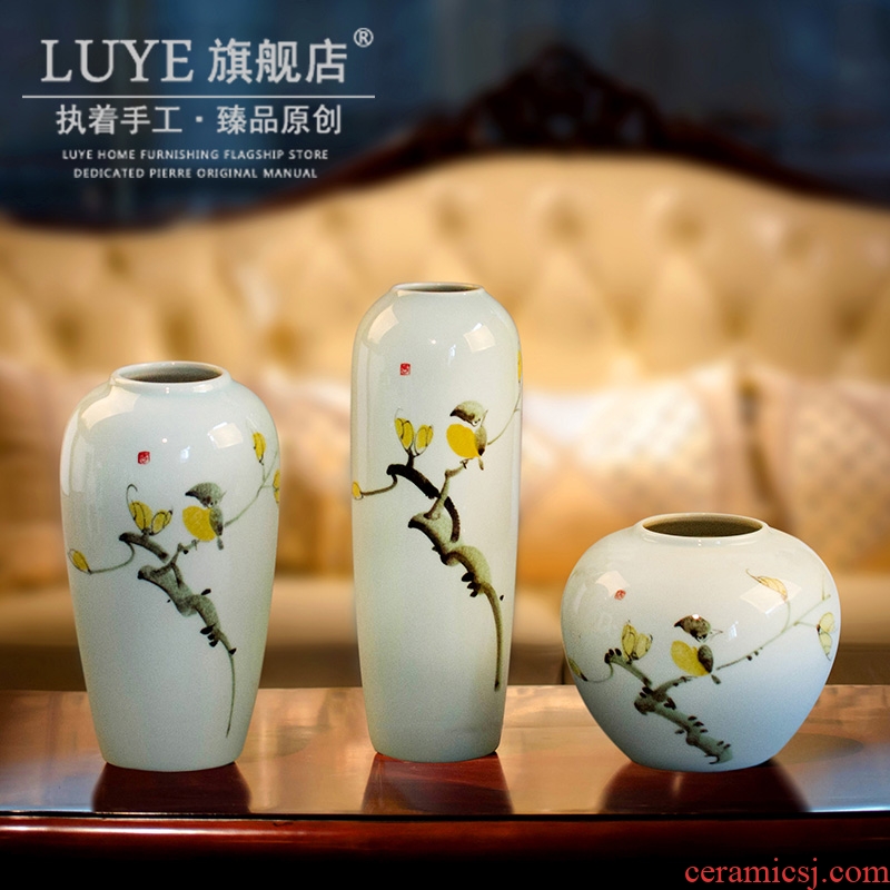 Jingdezhen ceramic vase furnishing articles sitting room porch hand-painted vases contracted household adornment style floor vase