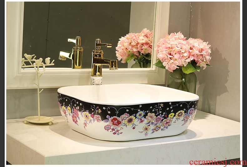 Gold cellnique lavatory jingdezhen ceramic stage basin rounded petals hand plate toilet lavabo art basin