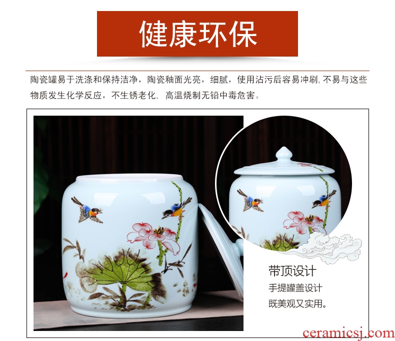 Jingdezhen ceramics pu 'er tea pot large household shadow celadon restoring ancient ways the tea pot gift box packaging tea cake