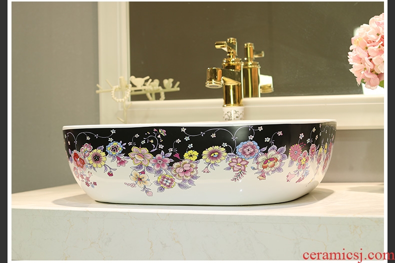 Gold cellnique lavatory jingdezhen ceramic stage basin rounded petals hand plate toilet lavabo art basin