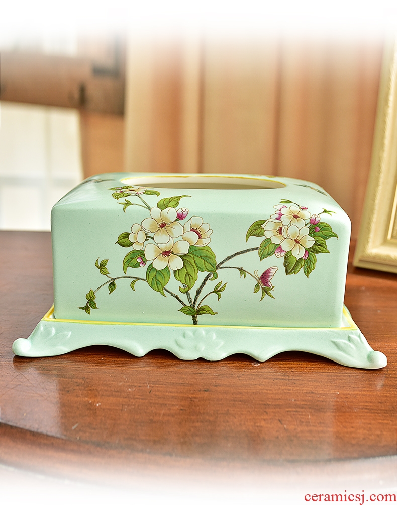 Murphy American country ceramic tissue box European rural sitting room dining-room bedroom adornment carton furnishing articles