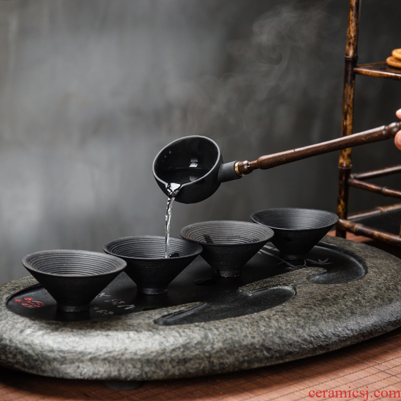 Bin DE lava-rock electric cook kung fu tea exchanger with the ceramics TaoLu household black tea pu-erh tea temperature curing pot bowl suit