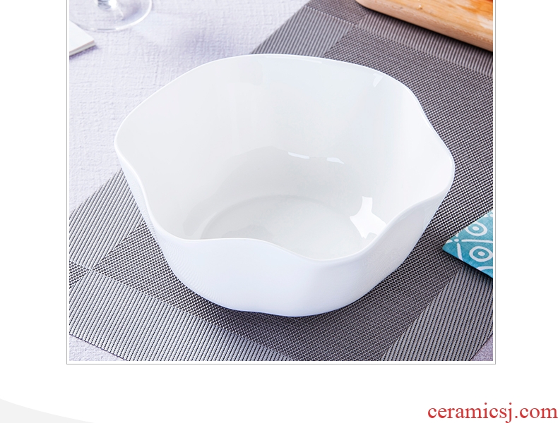 Jingdezhen porcelain tableware of pure bone ceramic bowl of fruit salad bowl western-style form lotus bowl