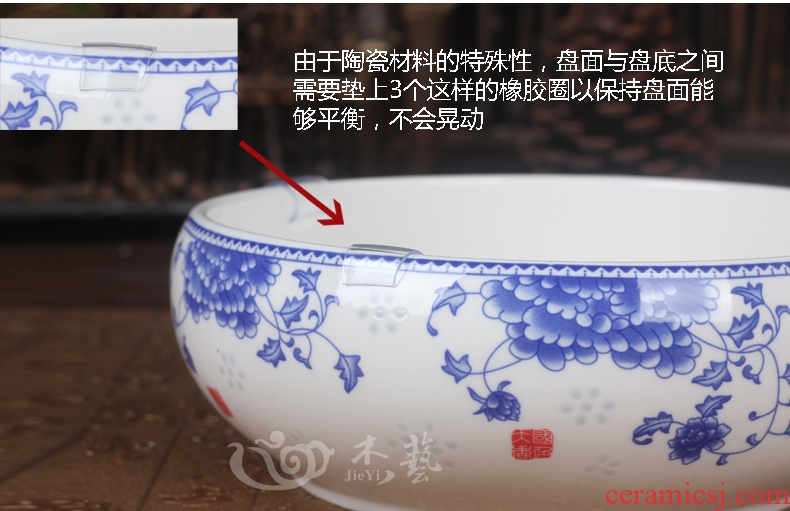 Jade art was set on sale jingdezhen double ceramic kung fu tea set promotion with tea tray and heat insulation