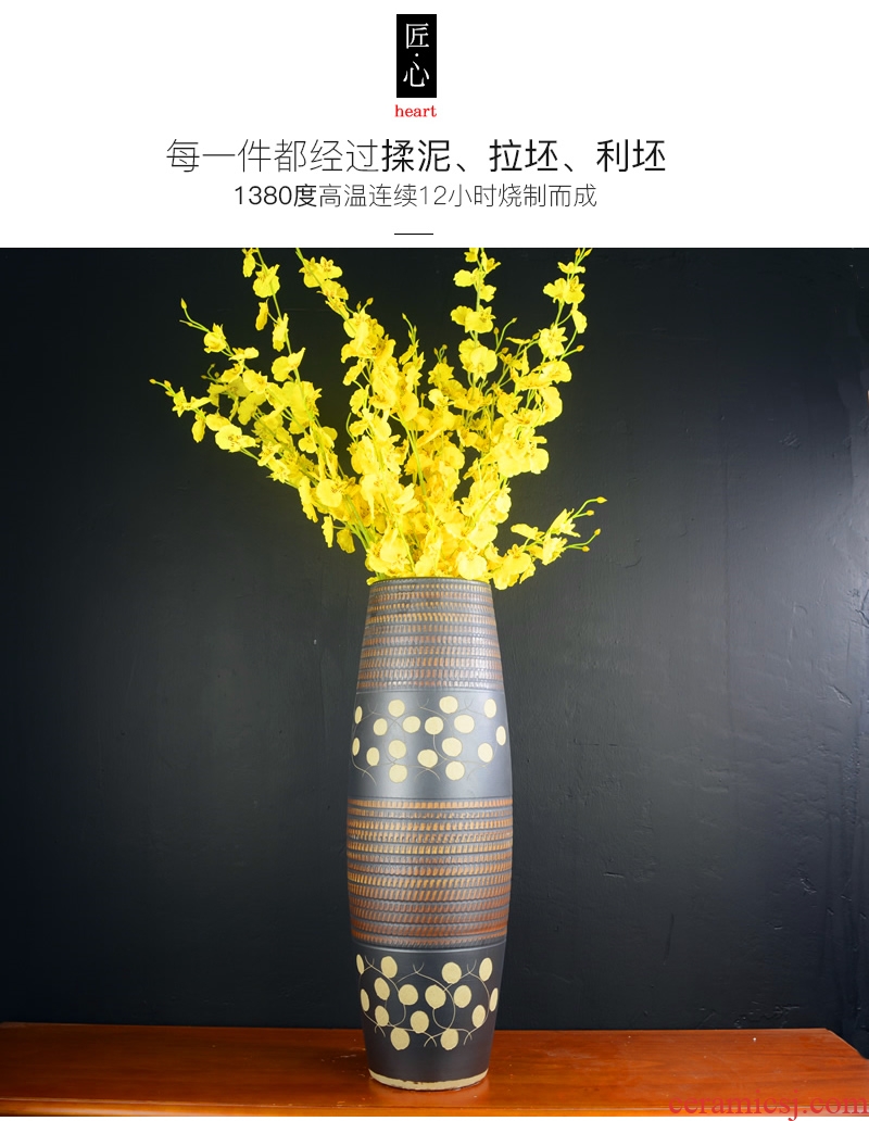 Jingdezhen landing large vases, pottery and porcelain the sitting room is contemporary and contracted style the dried flower arranging home furnishing articles