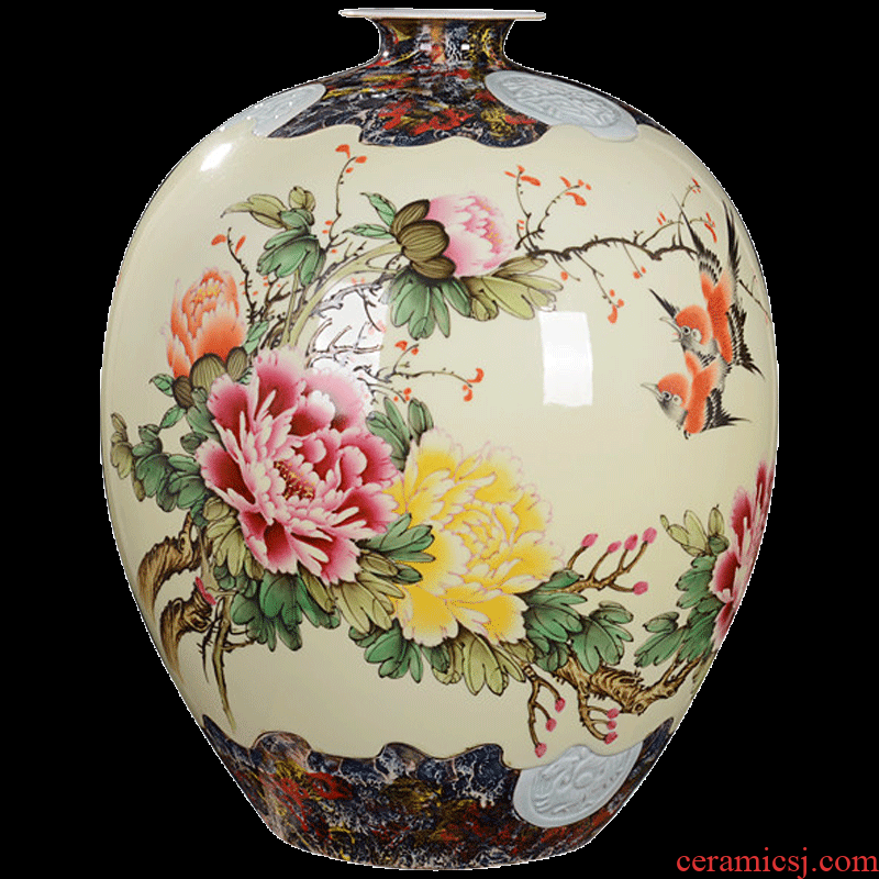 Jingdezhen ceramic Chinese style furnishing articles hand-painted vases creative flower arrangement home sitting room adornment handicraft decoration collection