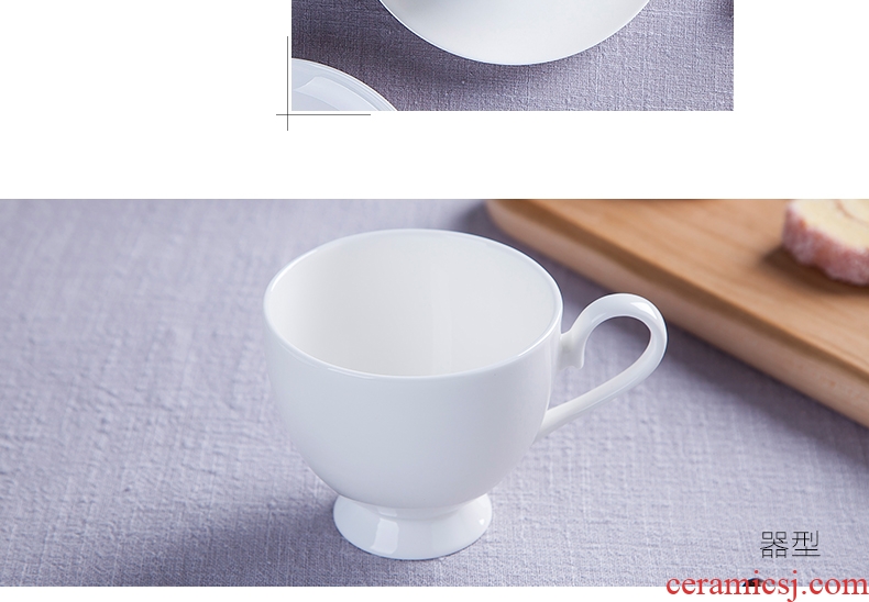 Jingdezhen european-style bone porcelain white ceramic cup afternoon tea set creative household soft outfit coffee cups and saucers send the spoon