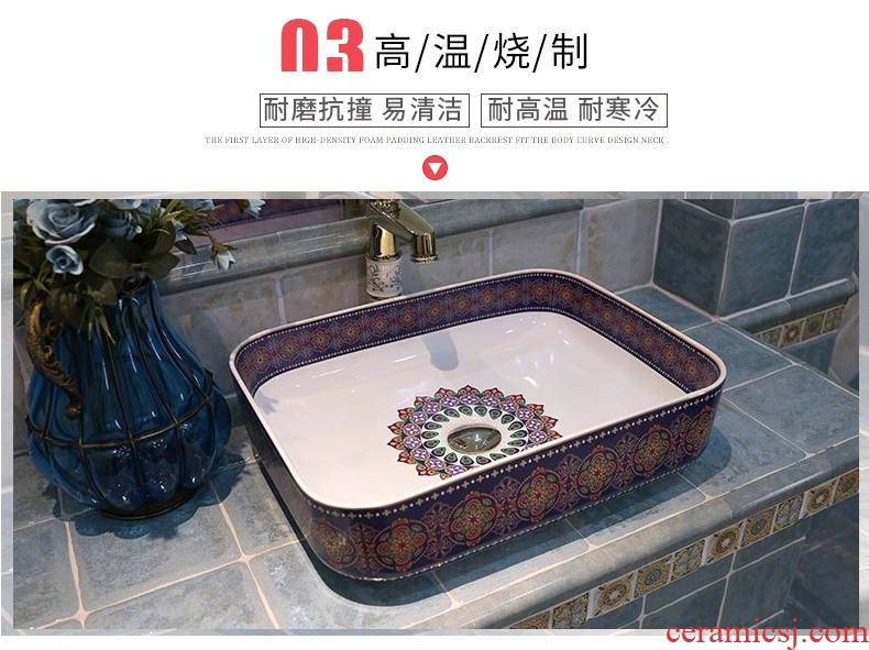 The sink basin sinks art on the square ceramic Europe type toilet of wash basin basin purple orchid emotional appeal