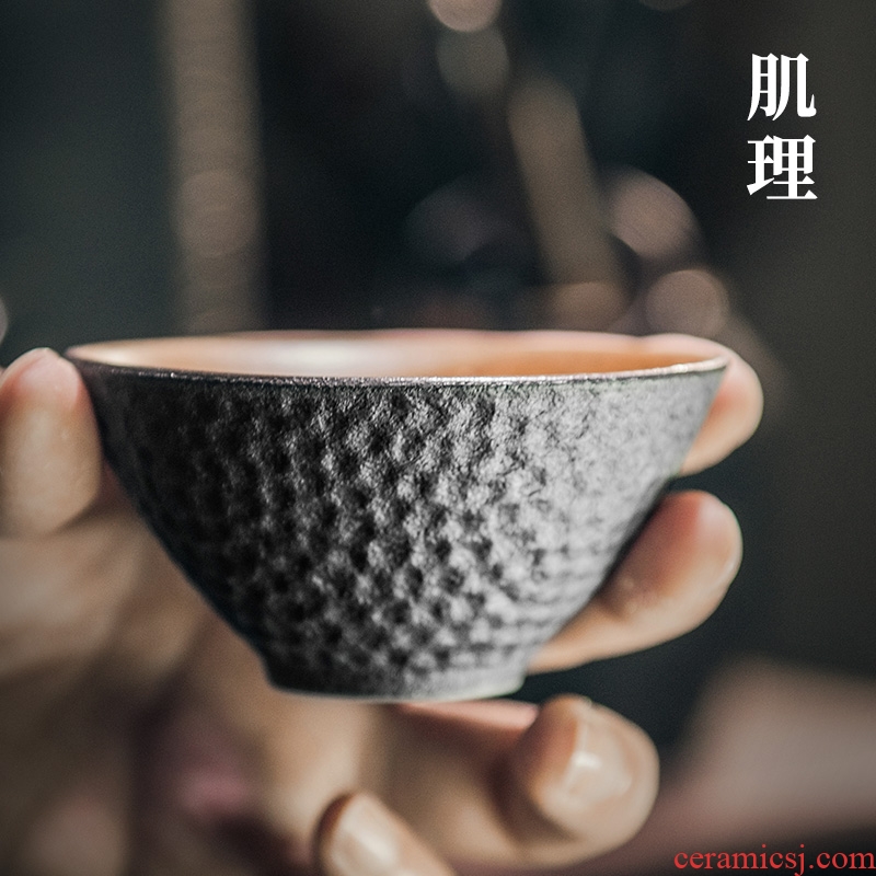 And hall hammer eye grain sample tea cup thick ceramic tea cup ceramic big cup of kung fu tea set hat cup restoring ancient ways