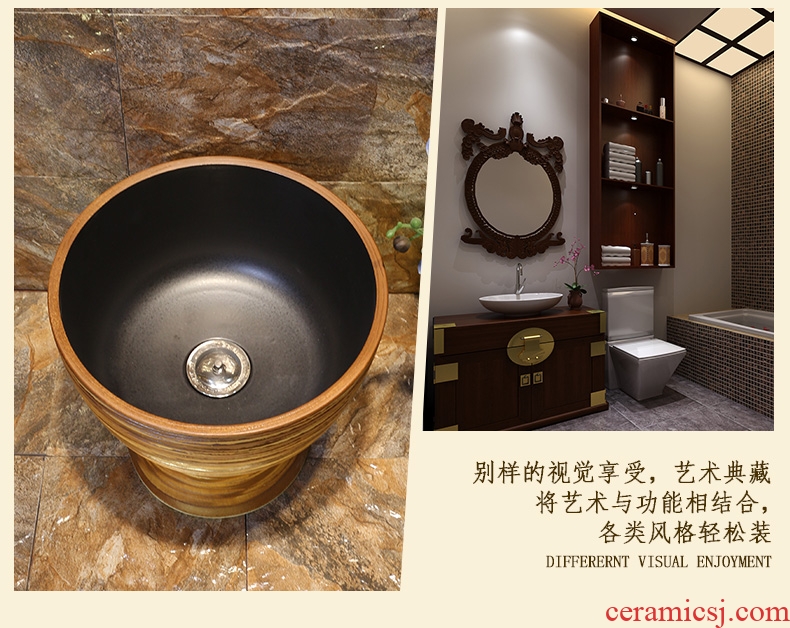 JingWei household art ceramic sculpture mop pool washing basin mop mop pool balcony high temperature ceramic Mosaic