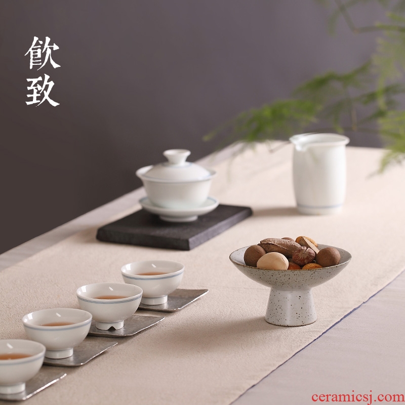 Drink to creative Japanese ceramic tea dish bowl kiln fruit snacks tea dishes pot of tea with zero
