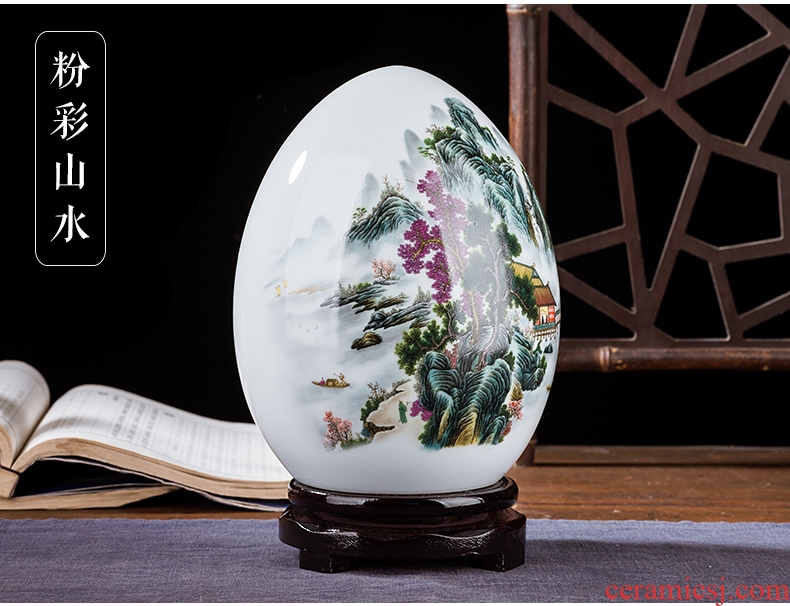 Jingdezhen ceramics vase of contemporary and contracted home sitting room handicraft wine creative egg ornament furnishing articles