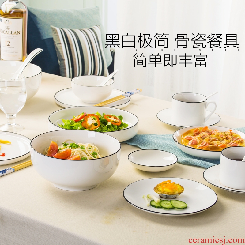 Dishes home suits Japanese northern wind contracted under the glaze ceramic bone China tableware individuality creative European dishes