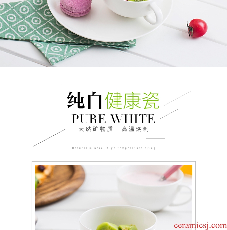 Pure white bone porcelain coffee cup sets jingdezhen breakfast early small pure and fresh and ceramic tea cups oat milk cup