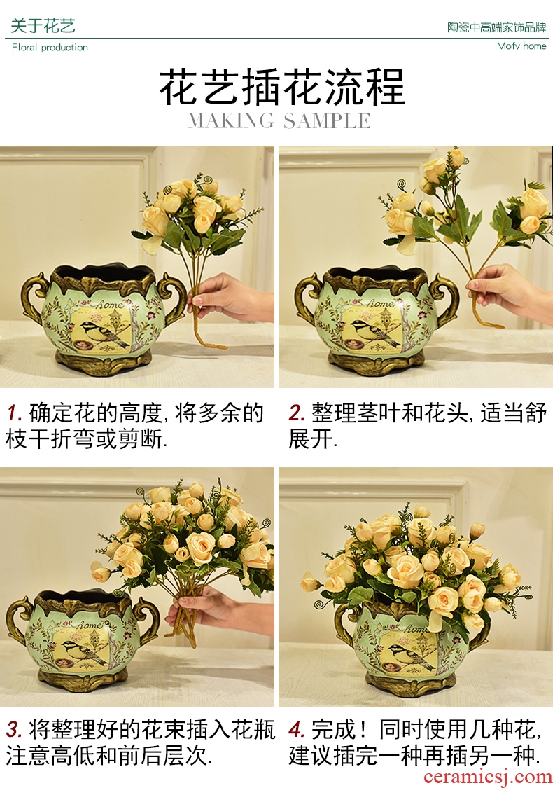 Murphy American ceramic vase decoration restoring ancient ways furnishing articles European creative living room simulation table dry flower art flower arranging