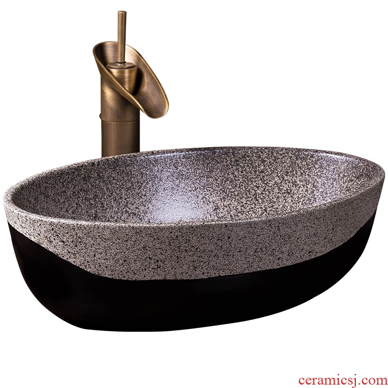 Ceramic lavatory basin stage basin oval home outfit Chinese style restoring ancient ways of household toilet lavabo that defend bath