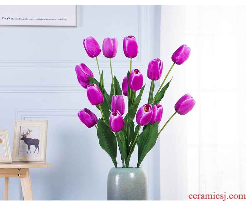 The minister ceramic simulation flowers sitting room place decorative flowers purple tulip dry flower bouquets of flowers simulation