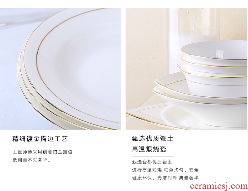 Jingdezhen ceramic household contracted plates bulk, round bone porcelain child food dish soup plate tableware Chinese dishes