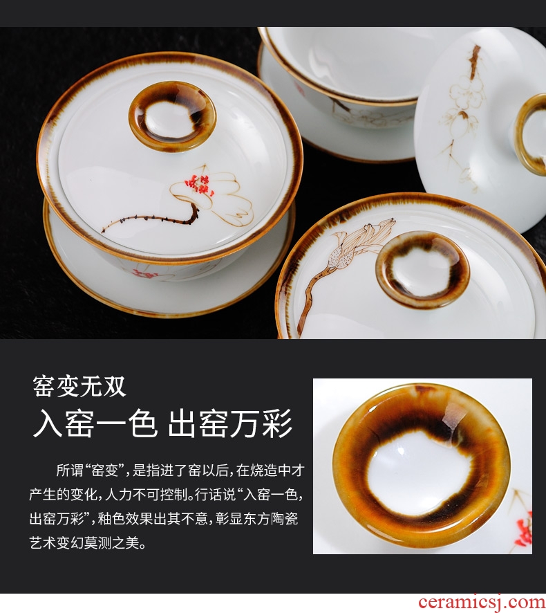 Drink to jingdezhen size tureen single white porcelain cups thin foetus tea bowl three glass ceramic kung fu tea set