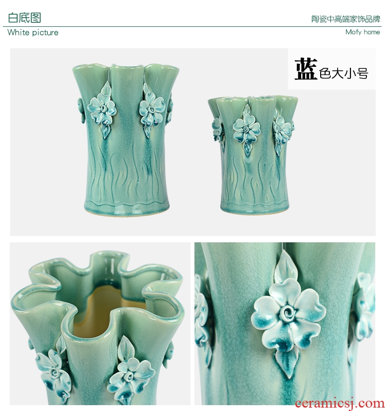 Murphy north European handmade ceramic vases, contemporary and contracted sitting room adornment is placed dry flower simulation flower art flower arranging