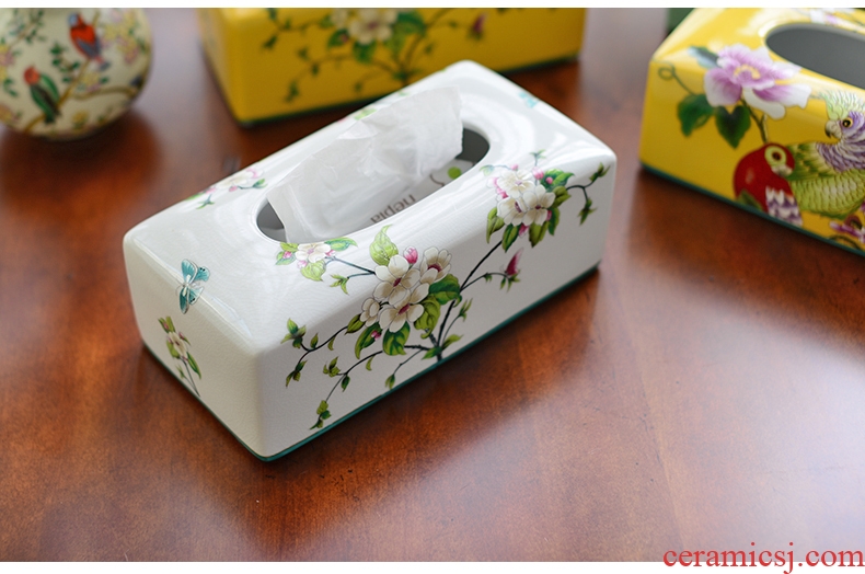 Murphy's new Chinese style classical handmade ceramic tissue box American country decorates sitting room tea table restaurant smoke box