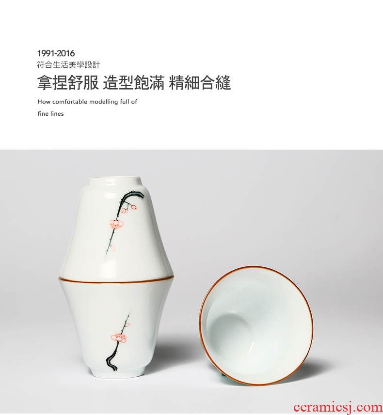 Yipin hand-painted ceramic sample tea cup white porcelain cups of clubs micky hall master cup fragrance-smelling cup small single cup tea cup