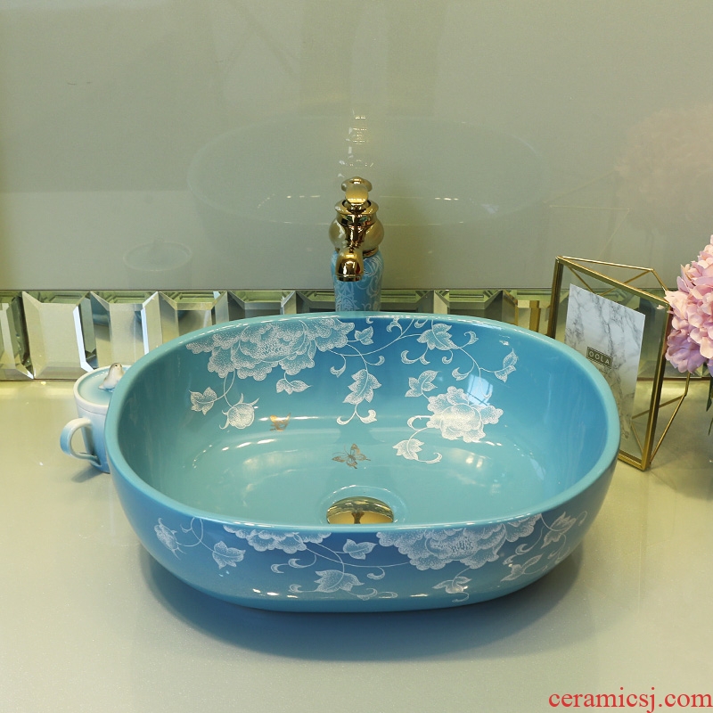 Stage basin to jingdezhen european-style lavabo household creative ceramic art contracted basin basin sinks