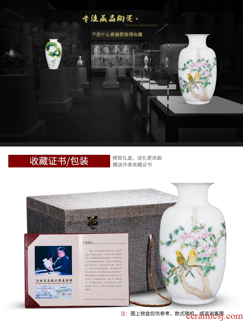 Jingdezhen ceramics master hand knife clay powder enamel vase Chinese sitting room adornment penjing collection gifts