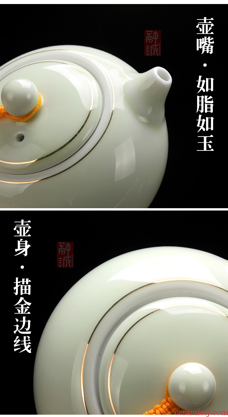 Celadon pot large heat-resistant ceramic teapot kung fu tea tea set household longquan celadon, xi shi pot