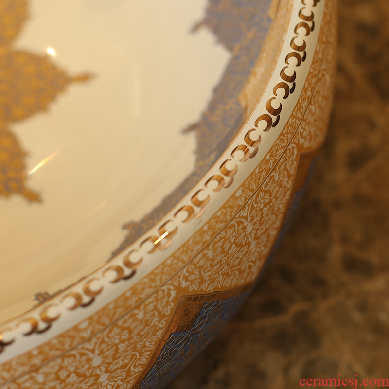 Basin art ceramic table circular toilet lavatory jingdezhen jingdezhen European Mediterranean household