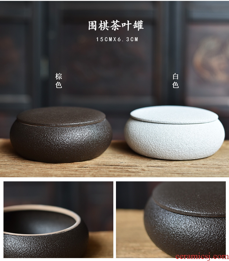 Tao fan ceramic persimmon tea caddy seal storage tanks small POTS kung fu tea set up clearance