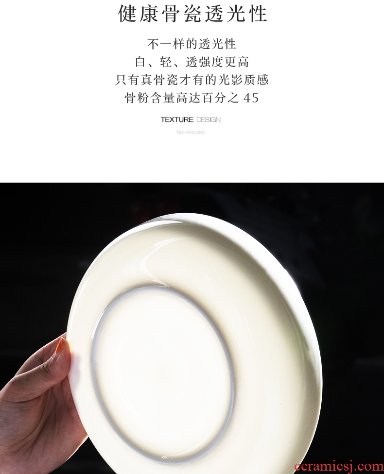 Single bone China jingdezhen pure Japanese contracted soup dish plate character of irregular bone porcelain household and pure and fresh
