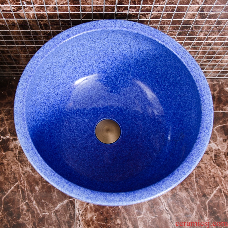 European contracted ceramic art of song dynasty large round mop pool balcony floor mop pool toilet tank blue