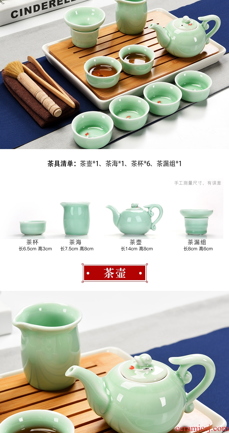 Dry tea tray household porcelain ceramic god kung fu tea set contracted mini teapot tea cups Japanese tea ceremony