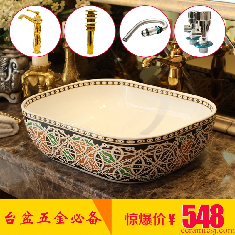 Jingdezhen ceramic stage basin art square more toilet stage basin sinks European archaize restoring ancient ways