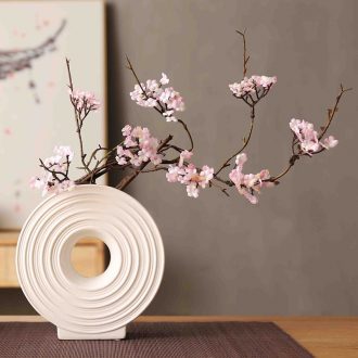 Japanese broken branches of peach blossom wild cherry blossom simulation flower zen household soft adornment ceramic vases, flower arrangement sitting room place