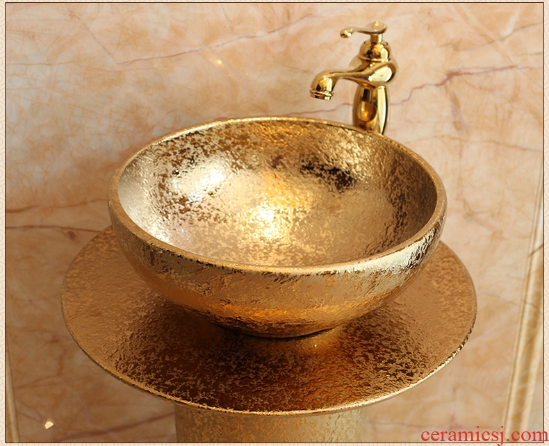 Jingdezhen ceramic column basin to lavatory toilet floor balcony column pillar lavabo art together