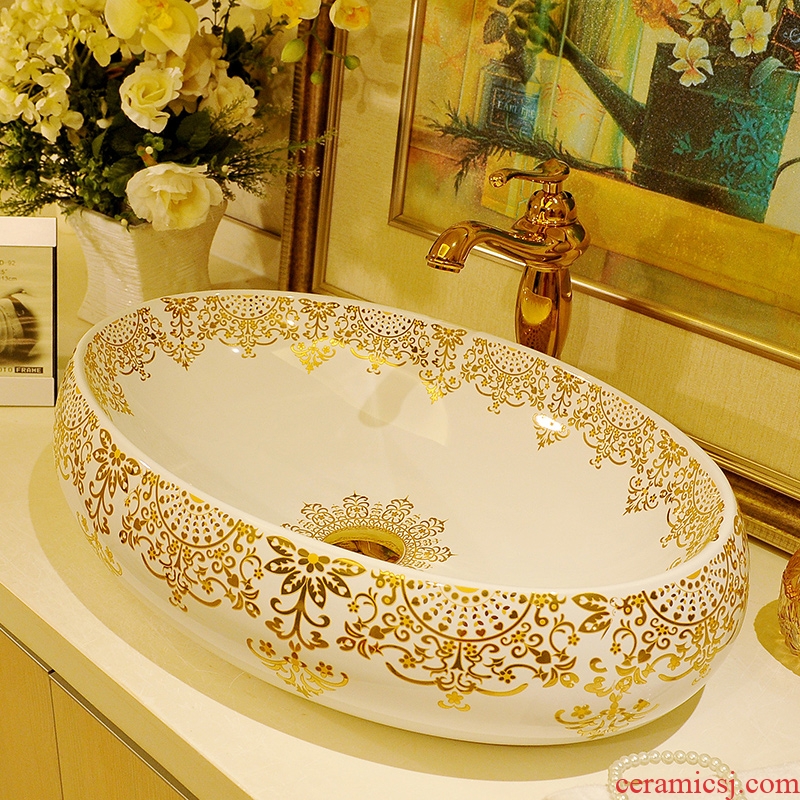 Stage basin ceramic art oval increase the basin that wash a toilet lavabo, Europe type lavatory basin of household
